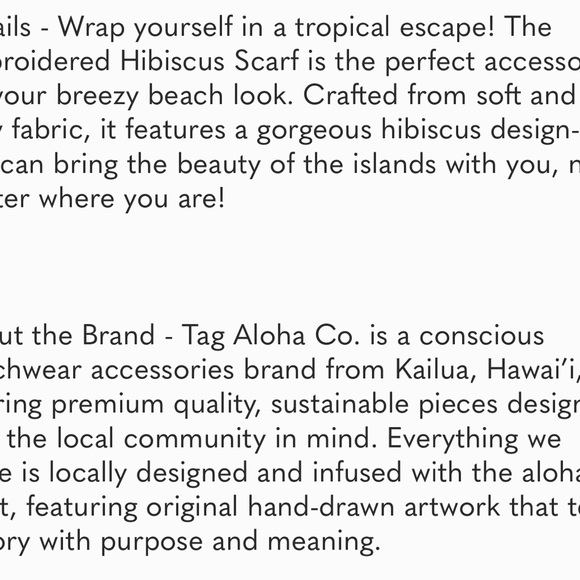 Tag Aloha Co. - The Hibiscus Scarf - Picture 2 of 4